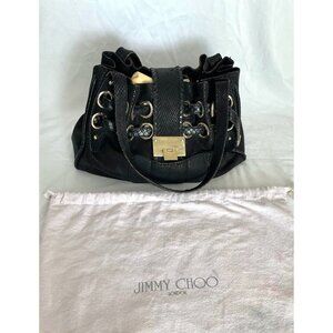 JIMMY CHOO Shoulder Bag Riki Ramona Black Patent Leather Shoulder Bag